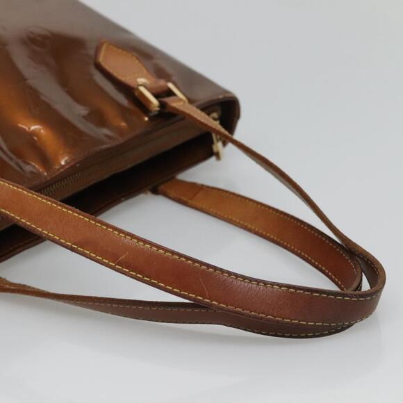 LOUIS VUITTON Monogram Vernis Houston Hand Bag Bronze M91122 - Picture 7 of 13